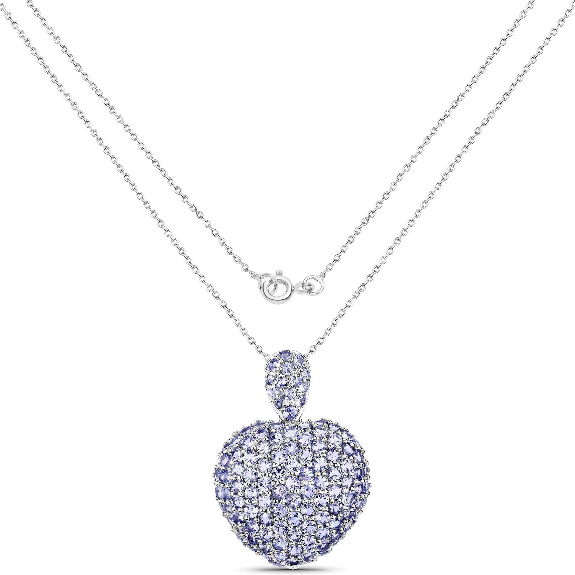 6.01 Carat Genuine Tanzanite .925 Sterling Silver Pendant Bids.com