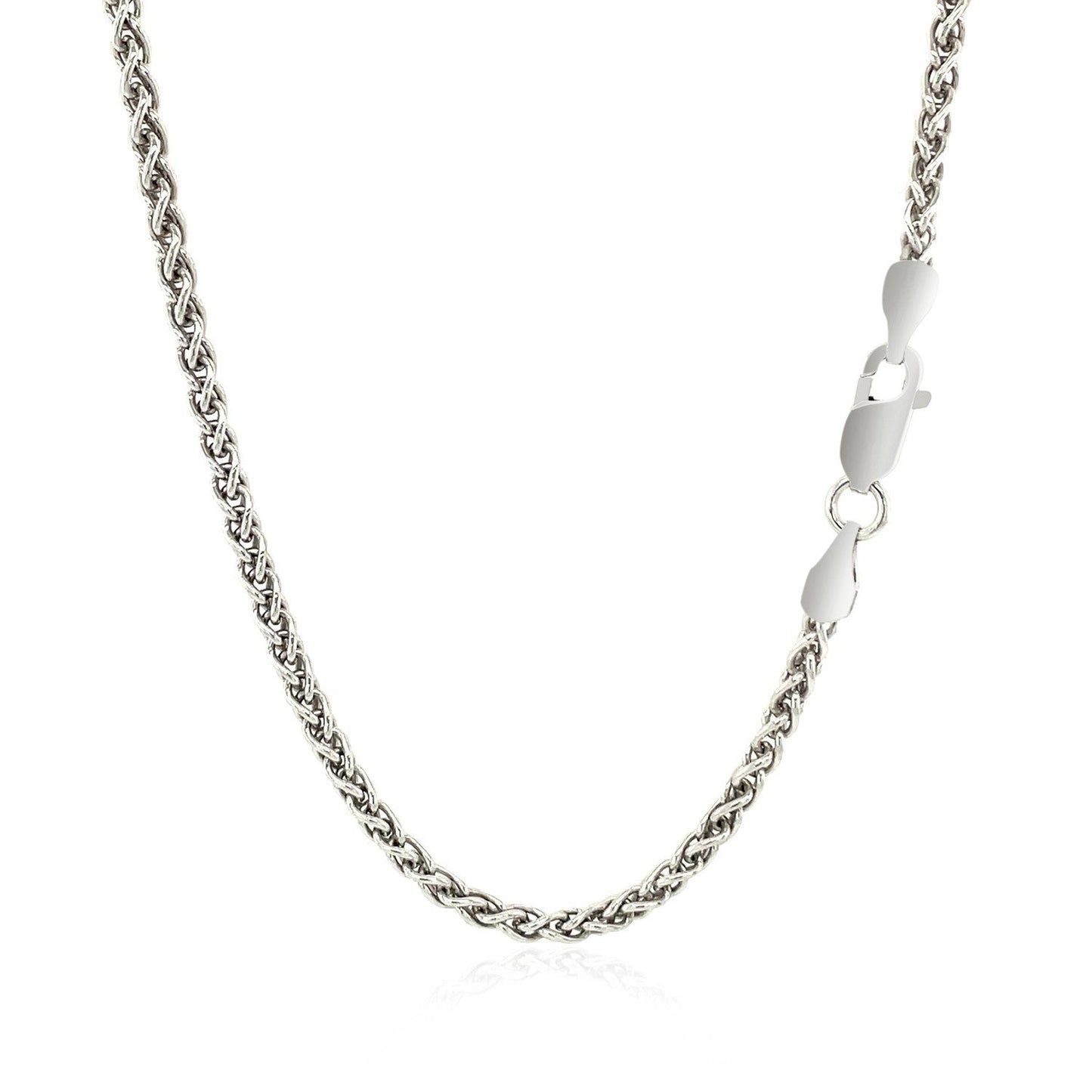 Sterling Silver Rhodium Plated Wheat Chain 2.6mm Bids.com