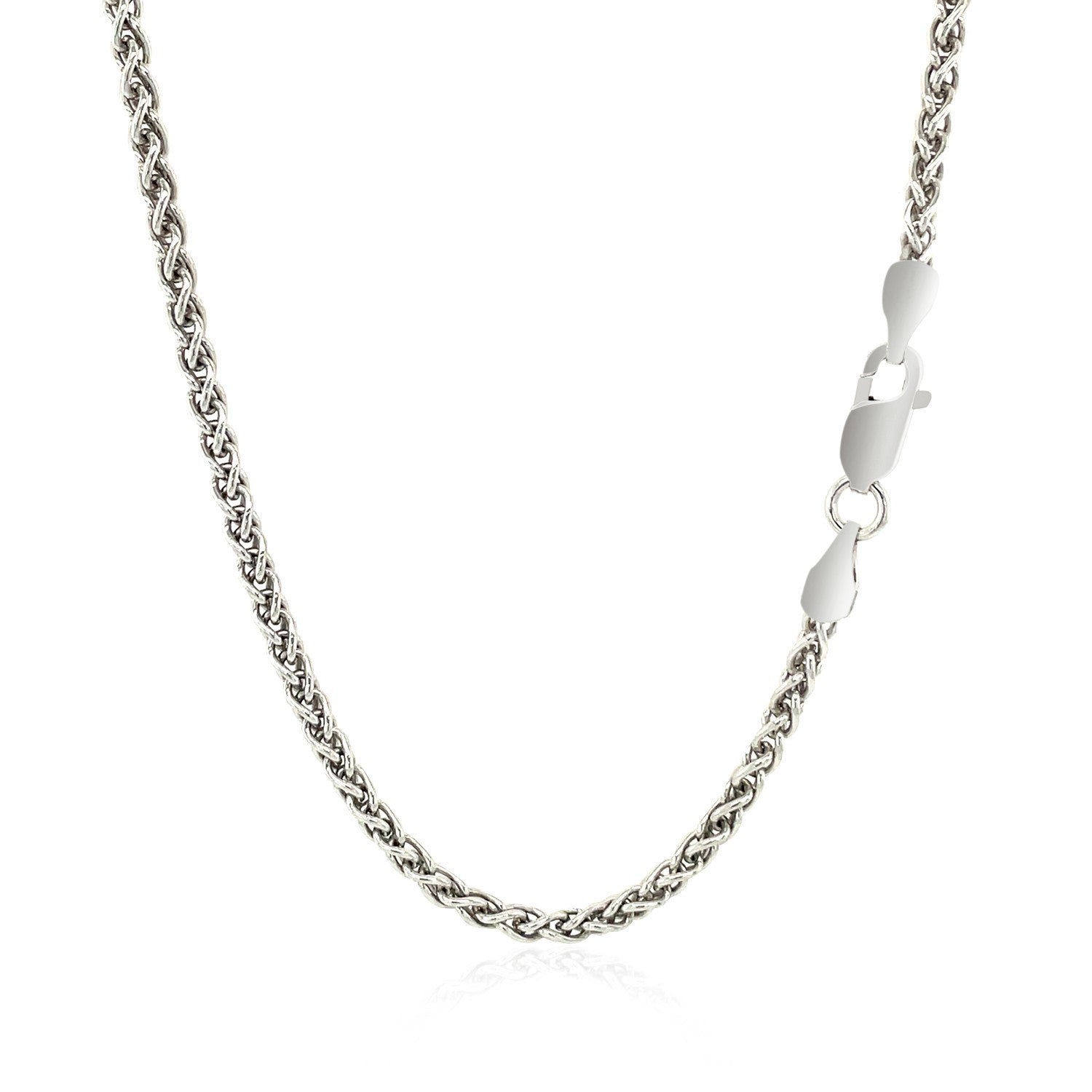 Sterling Silver Rhodium Plated Wheat Chain 2.6mm Bids.com
