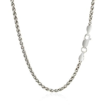 Sterling Silver Rhodium Plated Wheat Chain 2.6mm Bids.com