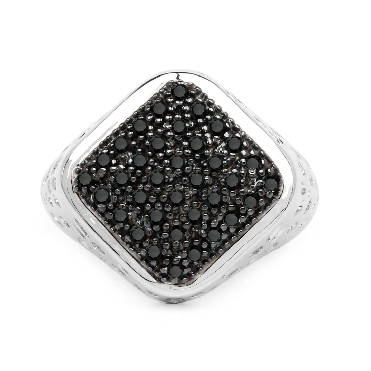 0.54 Carat Genuine Black Diamond .925 Sterling Silver Ring Bids.com