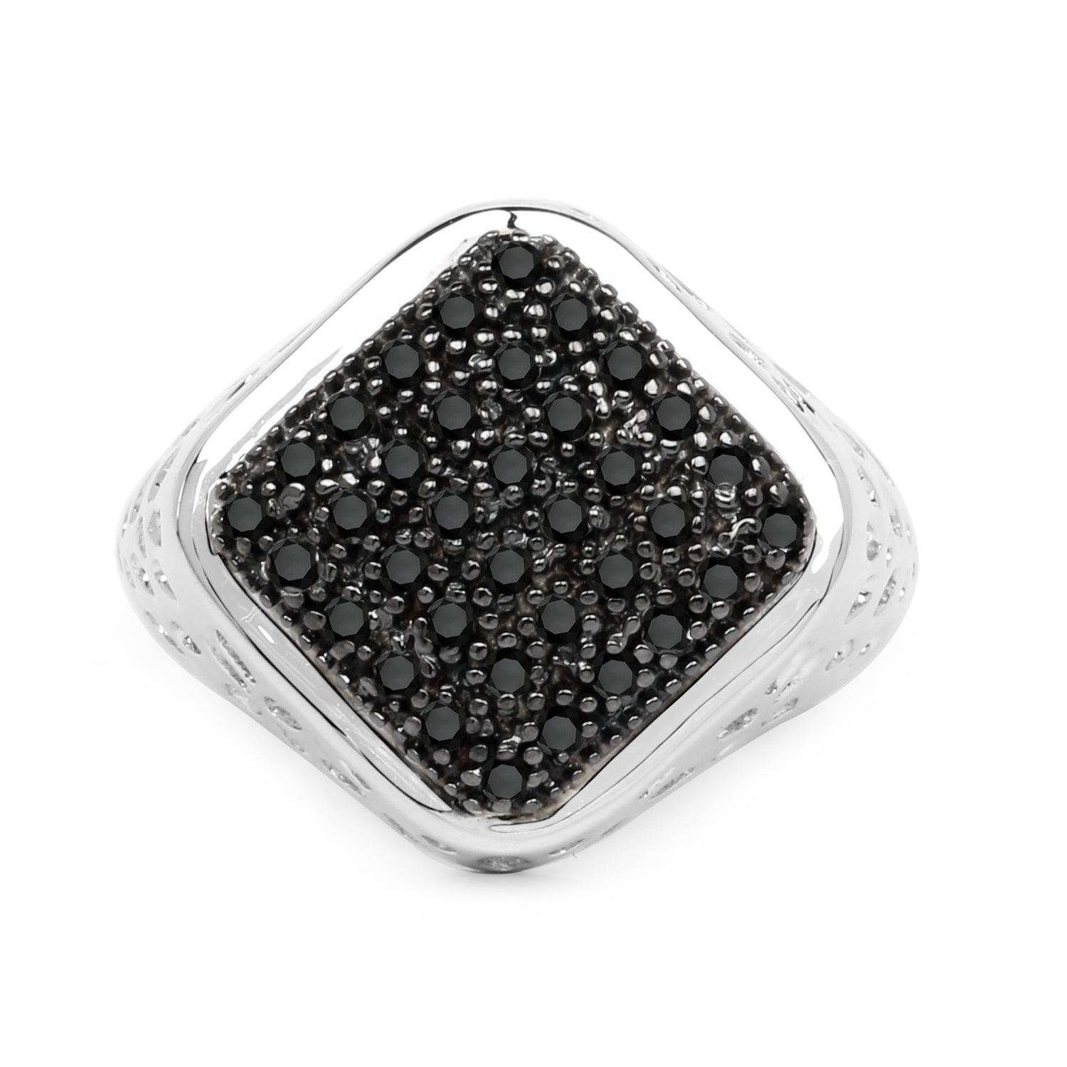 0.54 Carat Genuine Black Diamond .925 Sterling Silver Ring Bids.com
