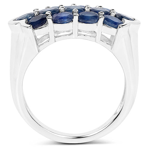 2.60 Carat Genuine Blue Sapphire .925 Sterling Silver Ring Bids.com