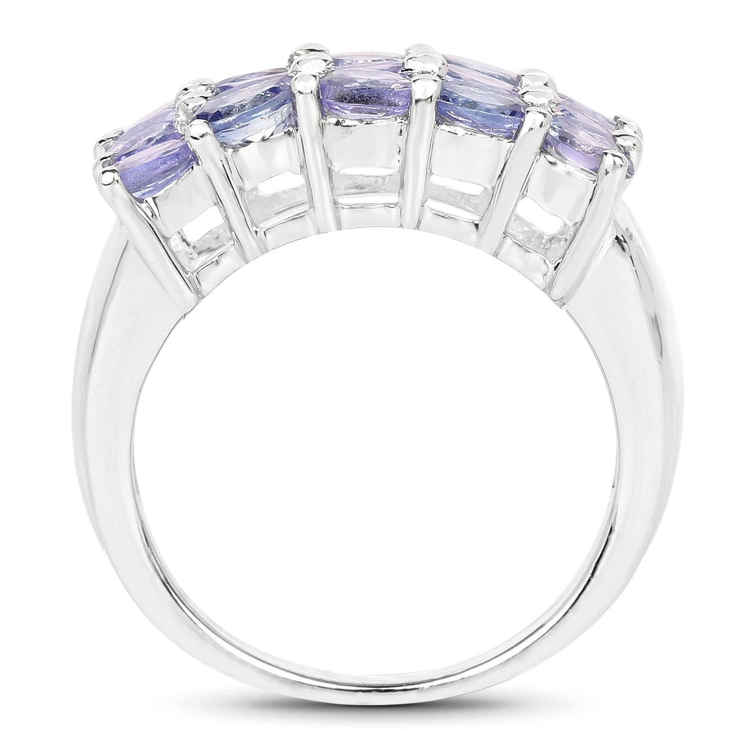 2.55 Carat Genuine Tanzanite .925 Sterling Silver Ring Bids.com