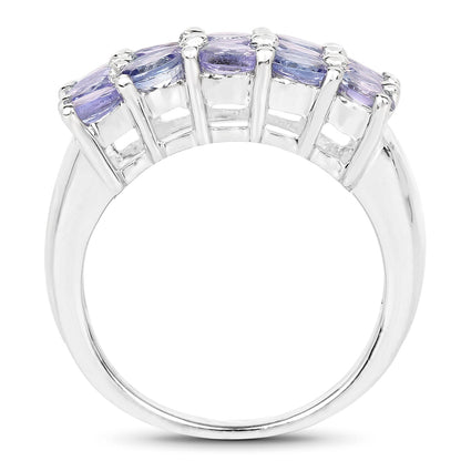 2.55 Carat Genuine Tanzanite .925 Sterling Silver Ring Bids.com