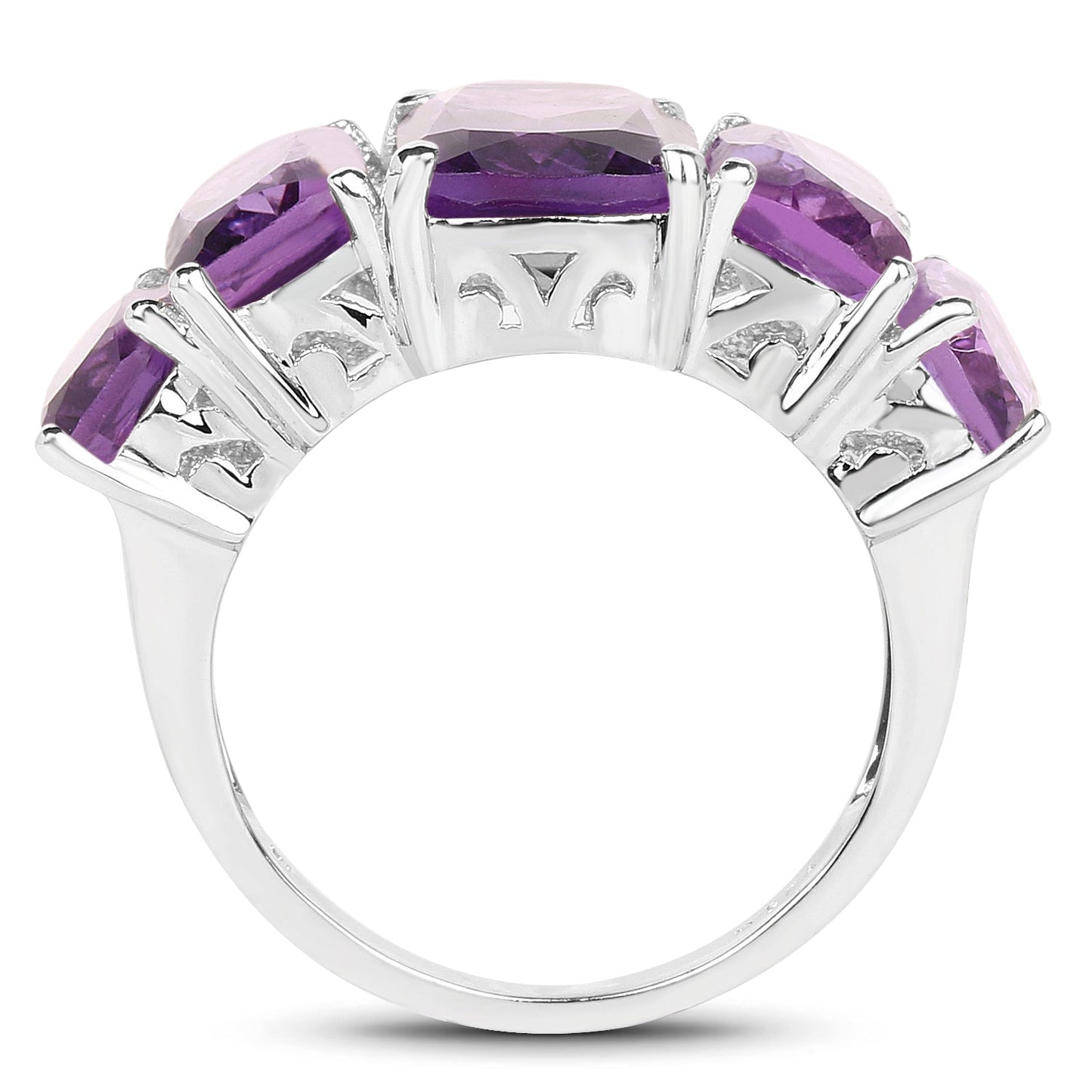 11.10 Carat Genuine Amethyst .925 Sterling Silver Ring Bids.com