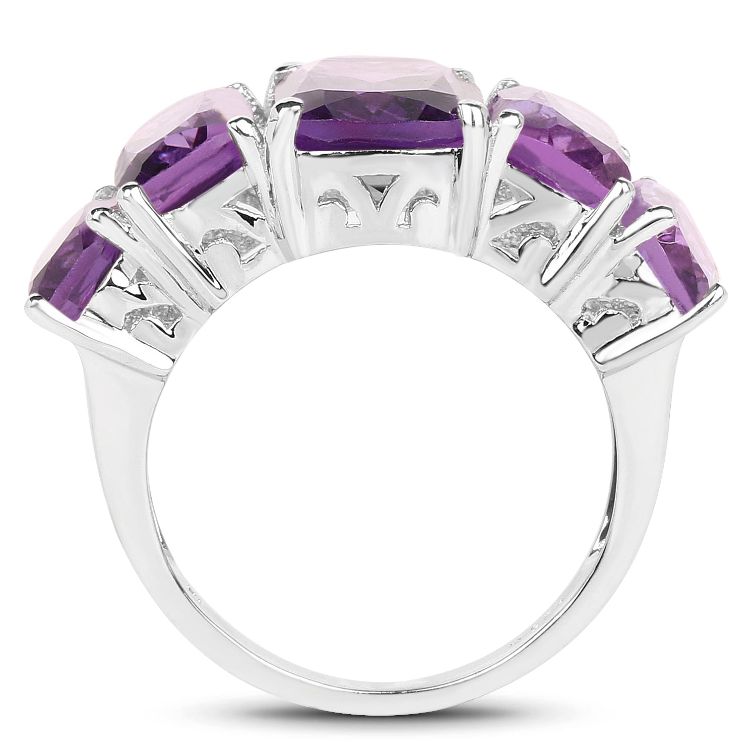 11.10 Carat Genuine Amethyst .925 Sterling Silver Ring Bids.com