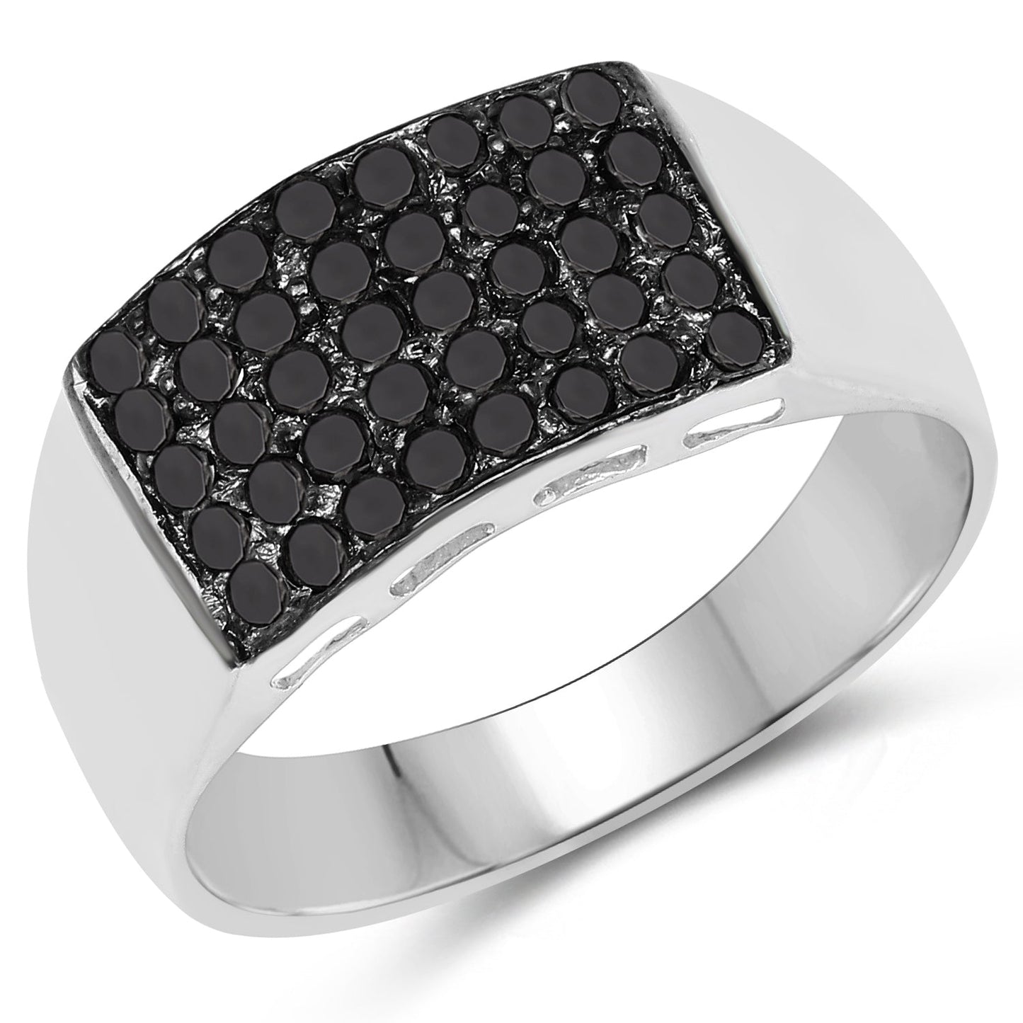 0.43 Carat Genuine Black Diamond .925 Sterling Silver Ring Bids.com