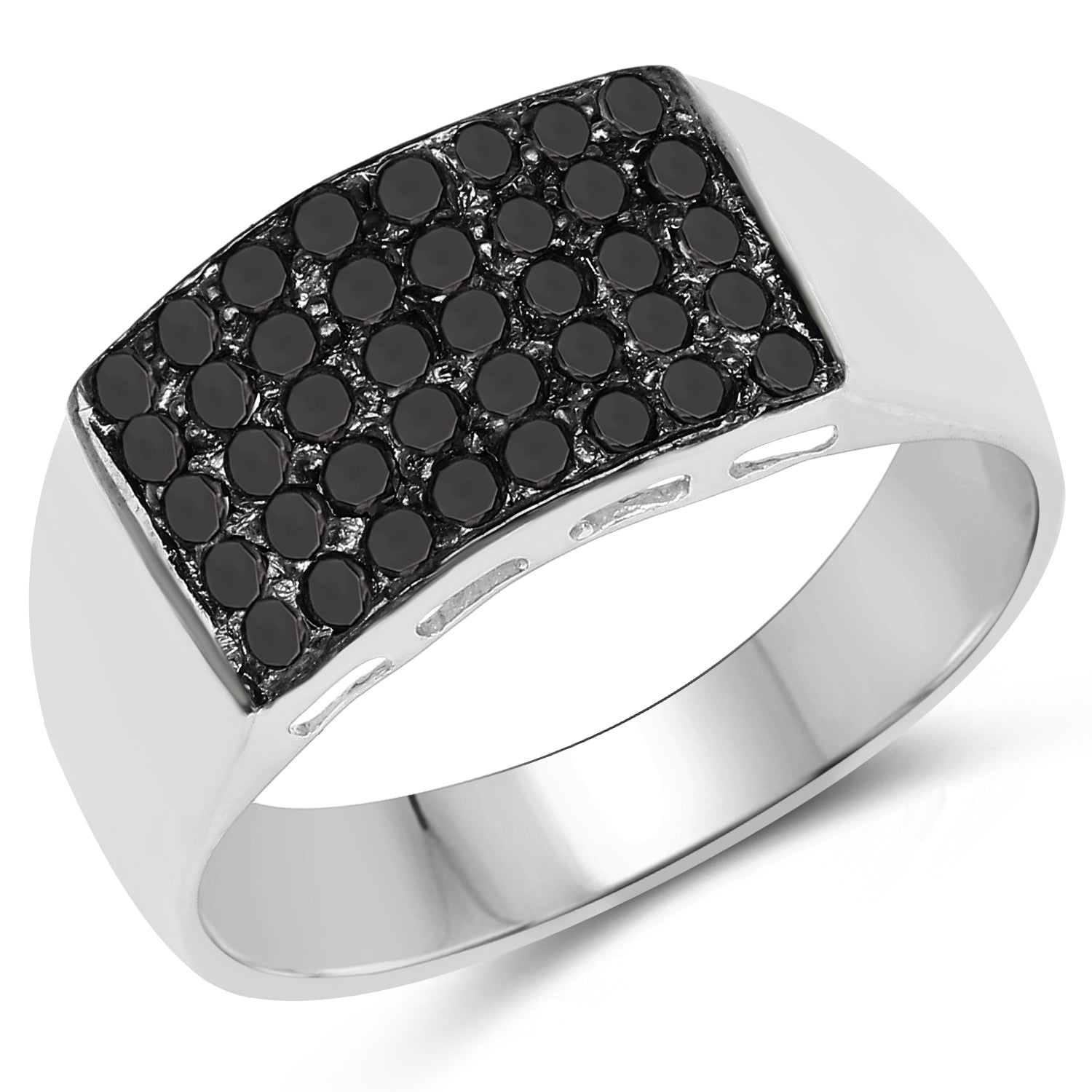 0.43 Carat Genuine Black Diamond .925 Sterling Silver Ring Bids.com