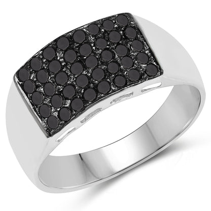 0.43 Carat Genuine Black Diamond .925 Sterling Silver Ring Bids.com
