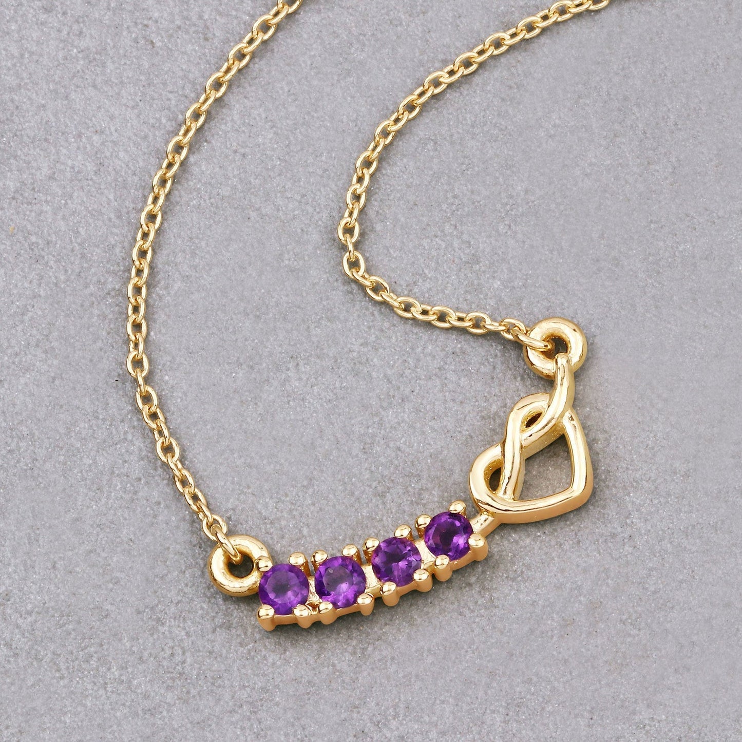 0.24 Carat Genuine Amethyst .925 Sterling Silver Necklace Bids.com