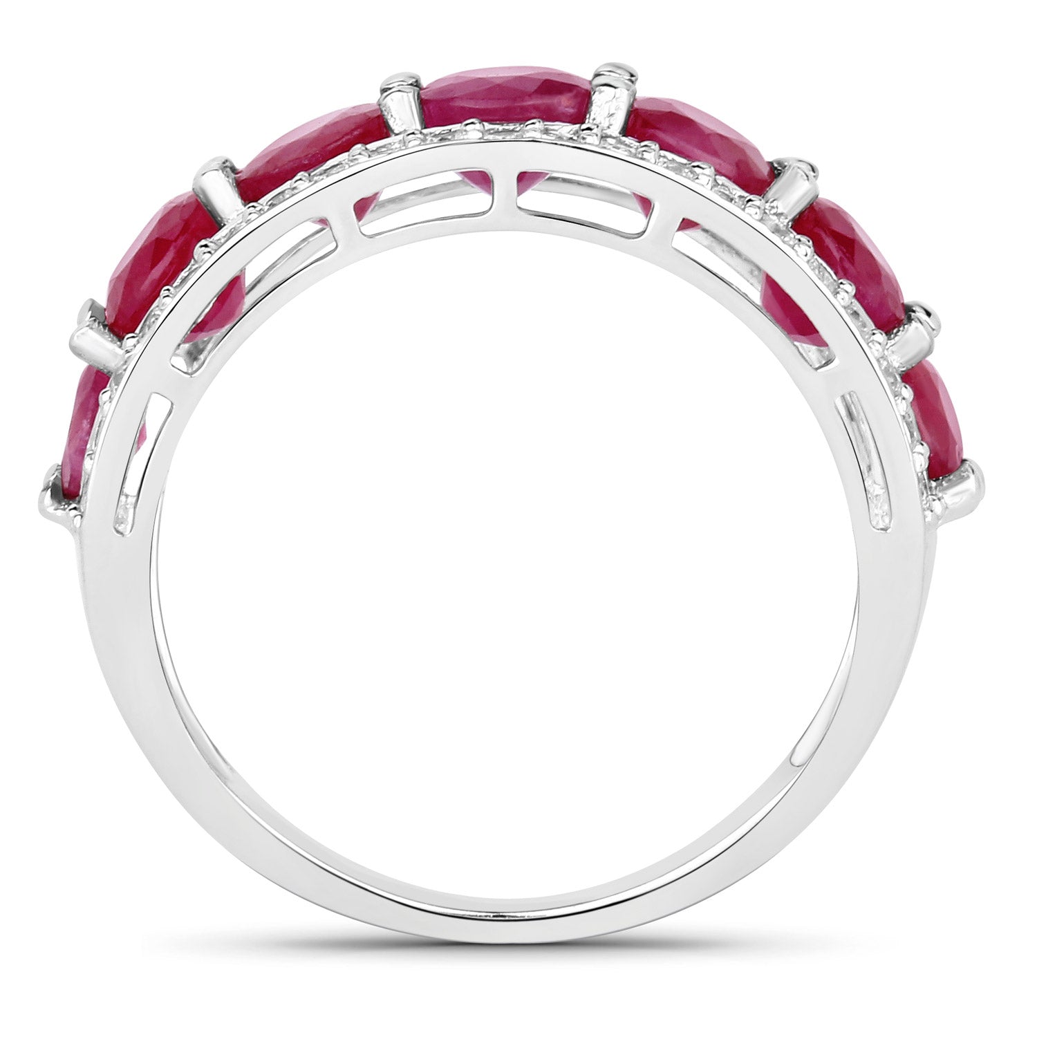 3.24 Carat Genuine Ruby and White Diamond 14K White Gold Ring Bids.com