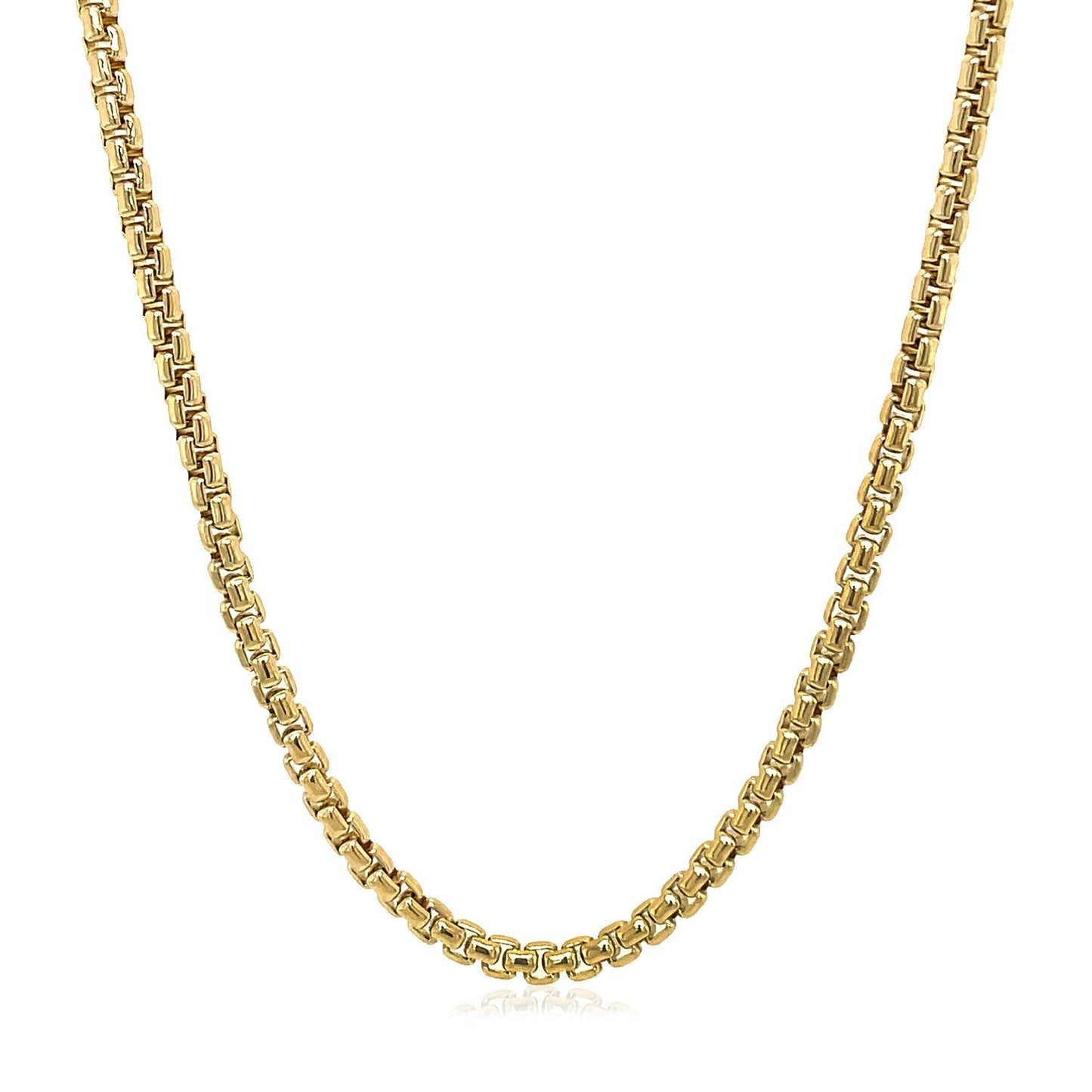 14k Yellow Gold Solid Round Box Chain 2.5 mm Bids.com