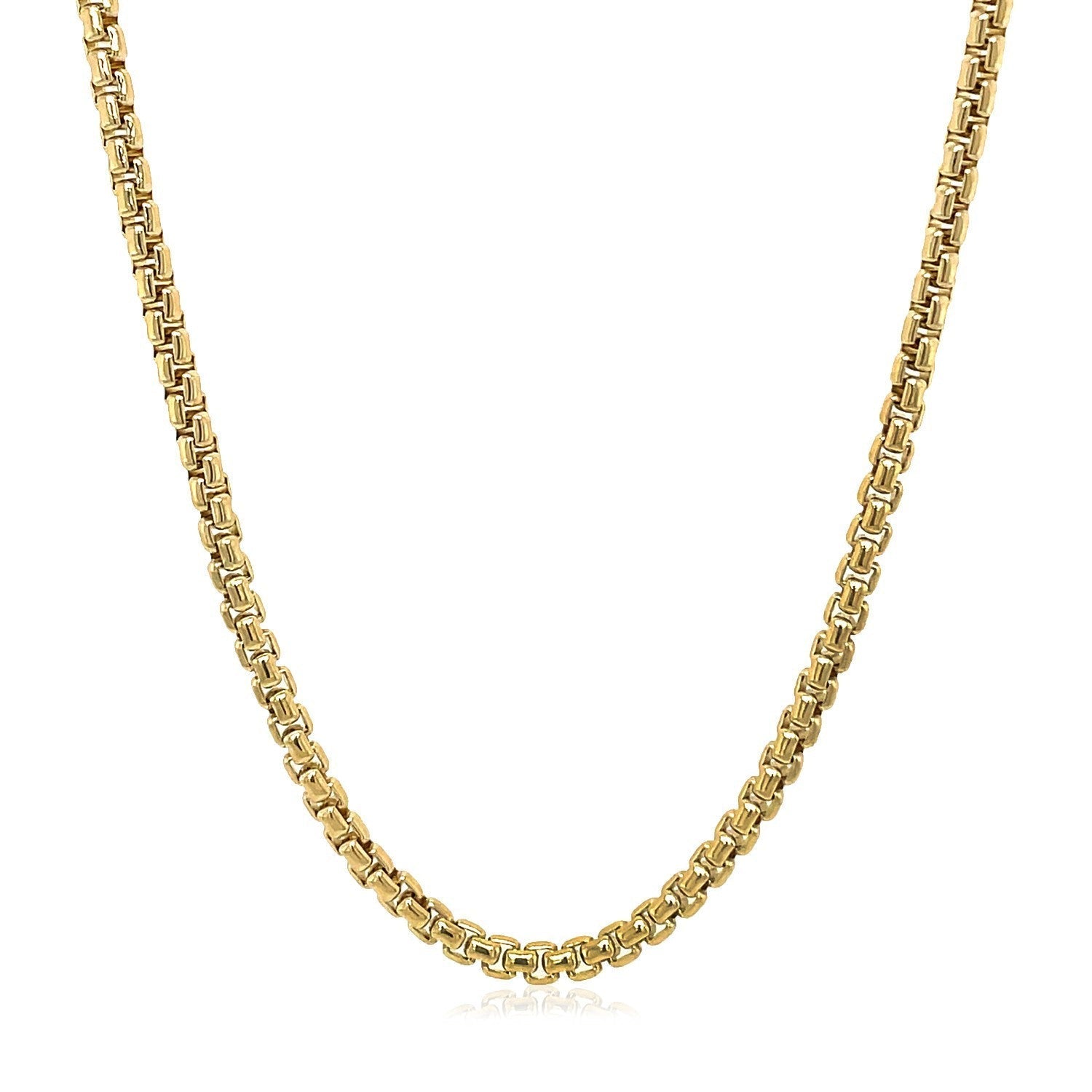 14k Yellow Gold Solid Round Box Chain 2.5 mm Bids.com