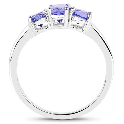 0.90 Carat Genuine Tanzanite .925 Sterling Silver Ring Bids.com