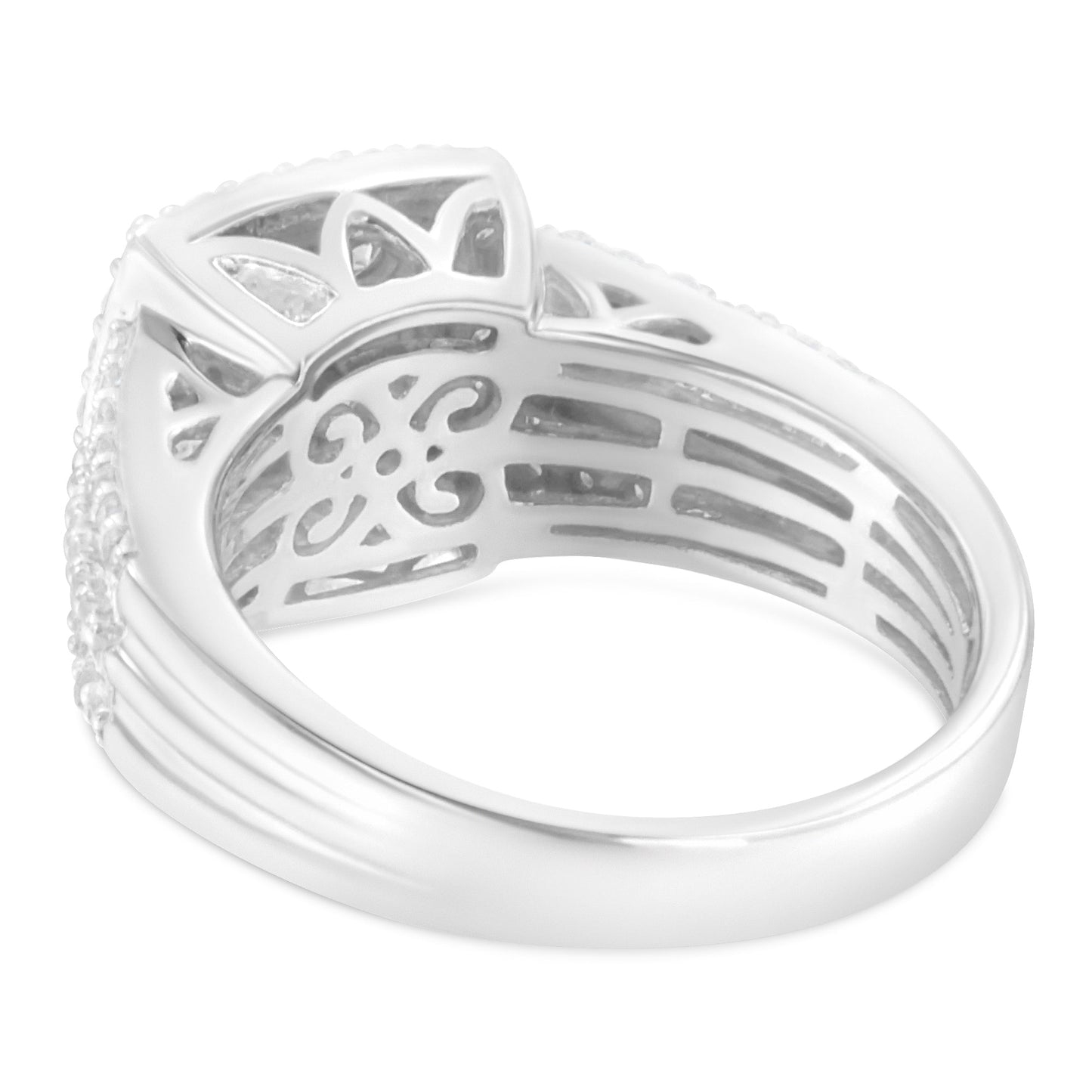 10K White Gold Diamond Cluster Ring (1 Cttw, H-I Color, I1-I2 Clarity) - Size 6-3/4 Bids.com