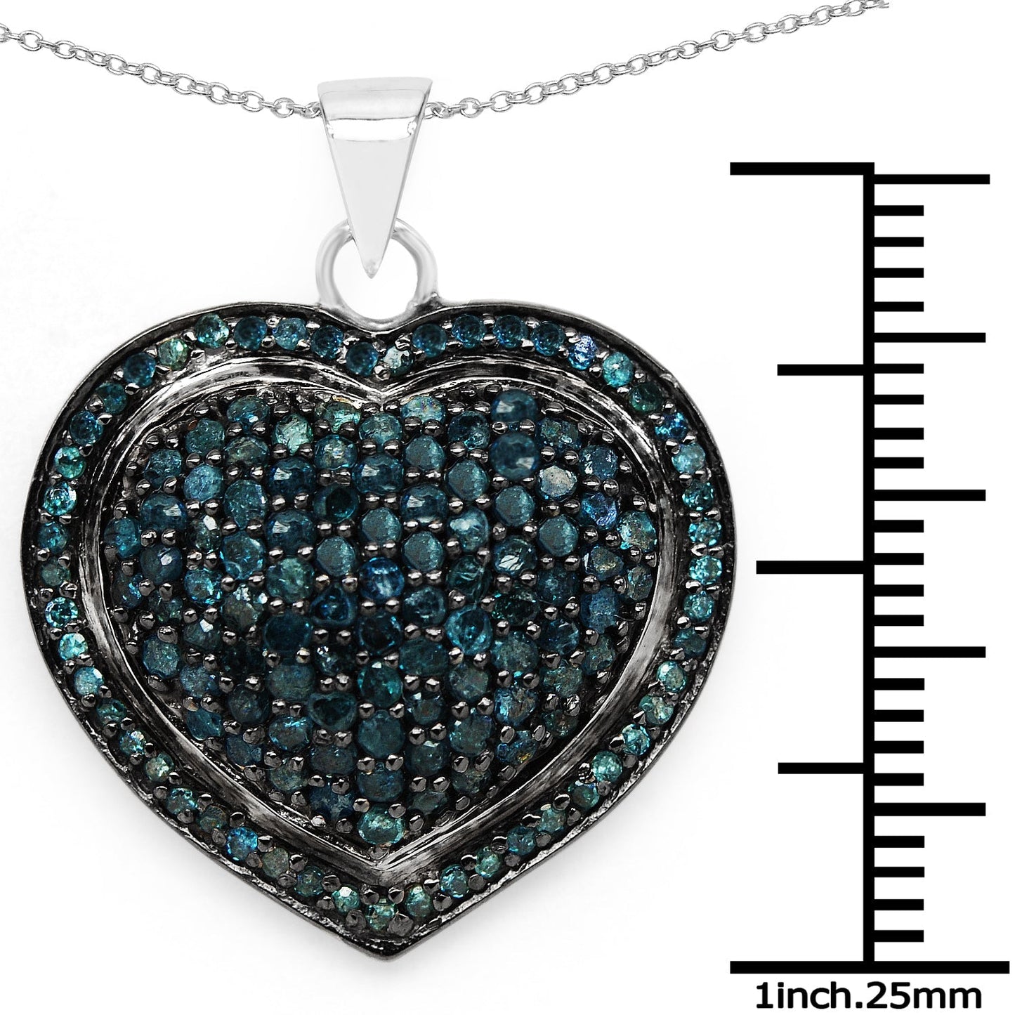 1.25 Carat Genuine Blue Diamond .925 Sterling Silver Pendant Bids.com