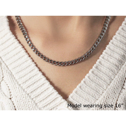 5.5mm 14k White Gold Miami Cuban Semi Solid Chain Bids.com