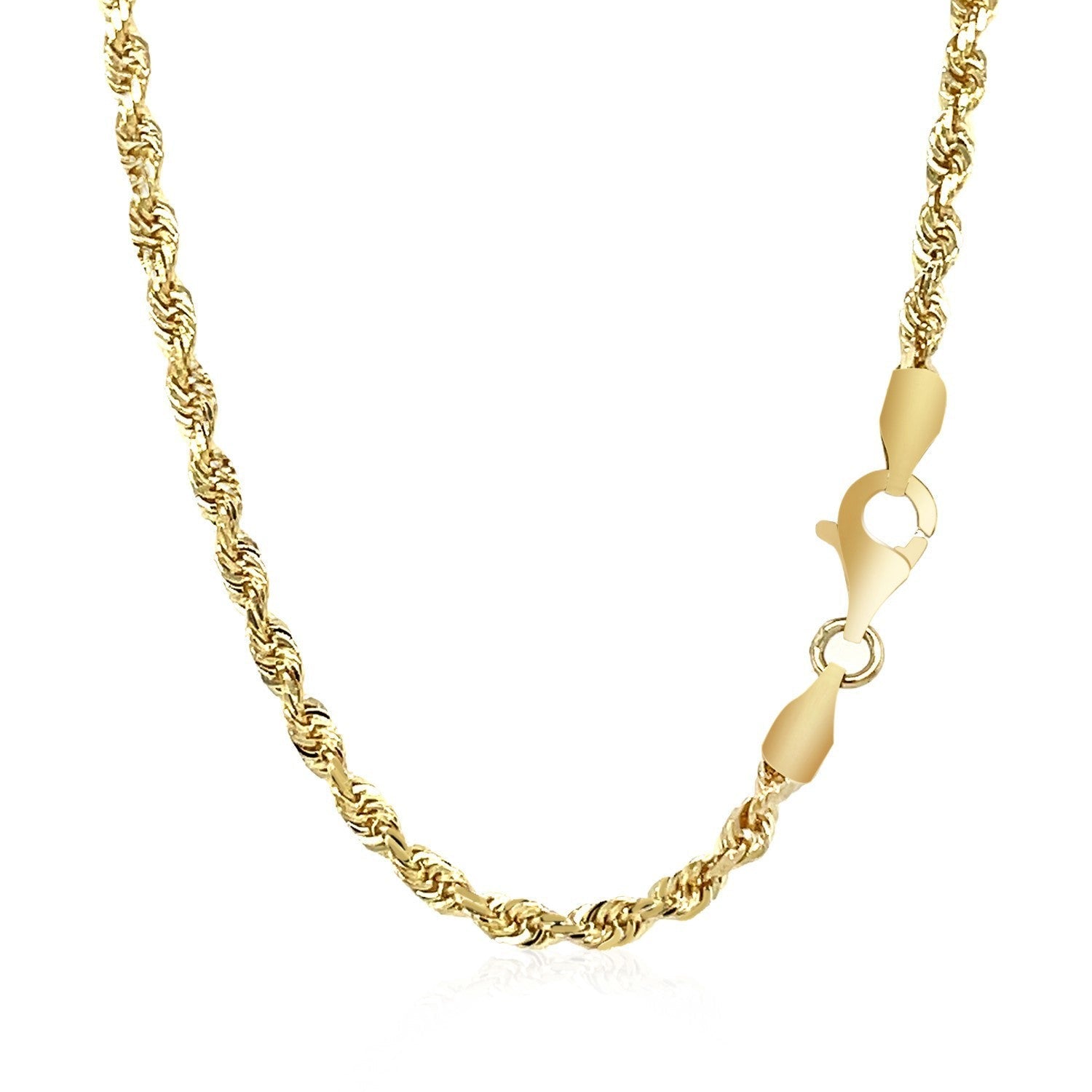 2.75mm 14k Yellow Gold Solid Diamond Cut Rope Chain Bids.com