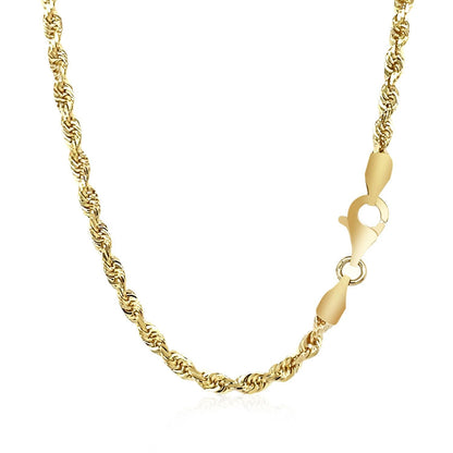 2.75mm 14k Yellow Gold Solid Diamond Cut Rope Chain Bids.com