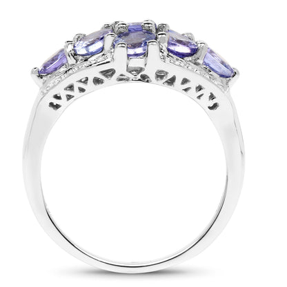 2.07 Carat Genuine Tanzanite .925 Sterling Silver Ring Bids.com