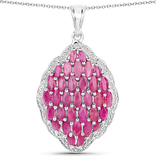 4.46 Carat Genuine Ruby .925 Sterling Silver Pendant Bids.com