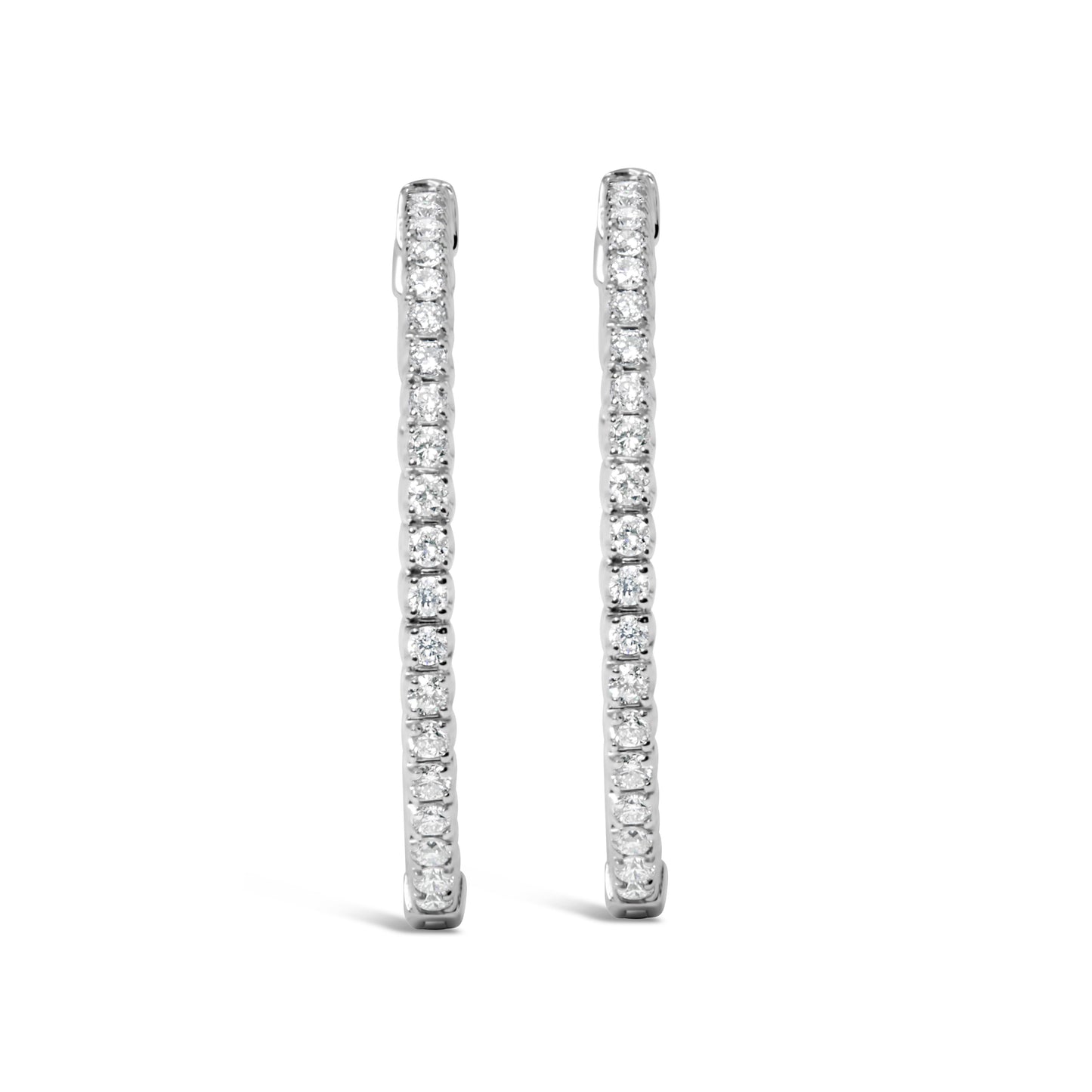 14K White Gold 1 3/4 Cttw Lab Grown Diamond Inside Out Hoop Earrings (G-H Color, VS2-SI1 Clarity) Bids.com