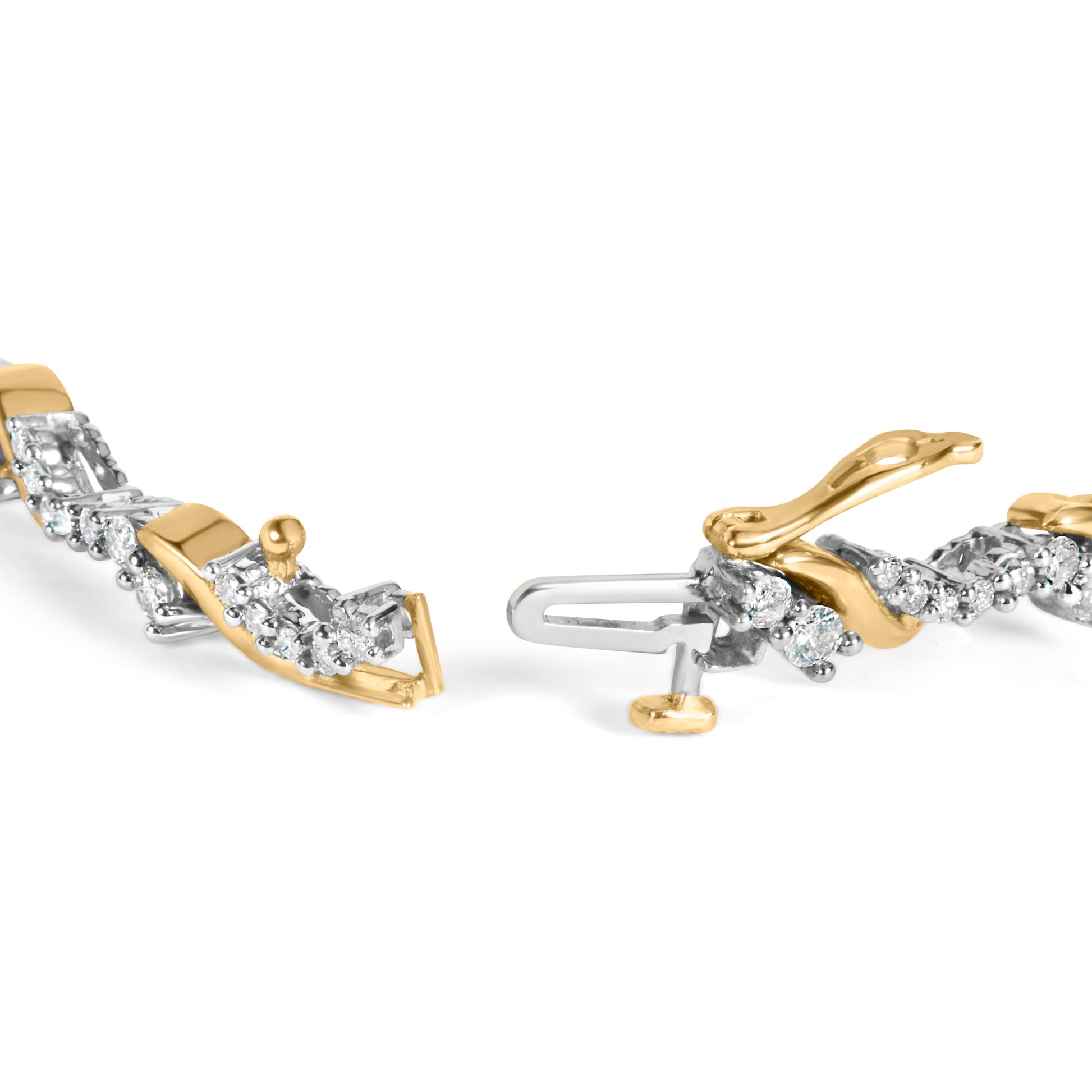 10K Yellow and White Gold 2.00 Cttw Diamond "S" Link 7" Bracelet (H-I Color, I2-I3 Clarity) Bids.com