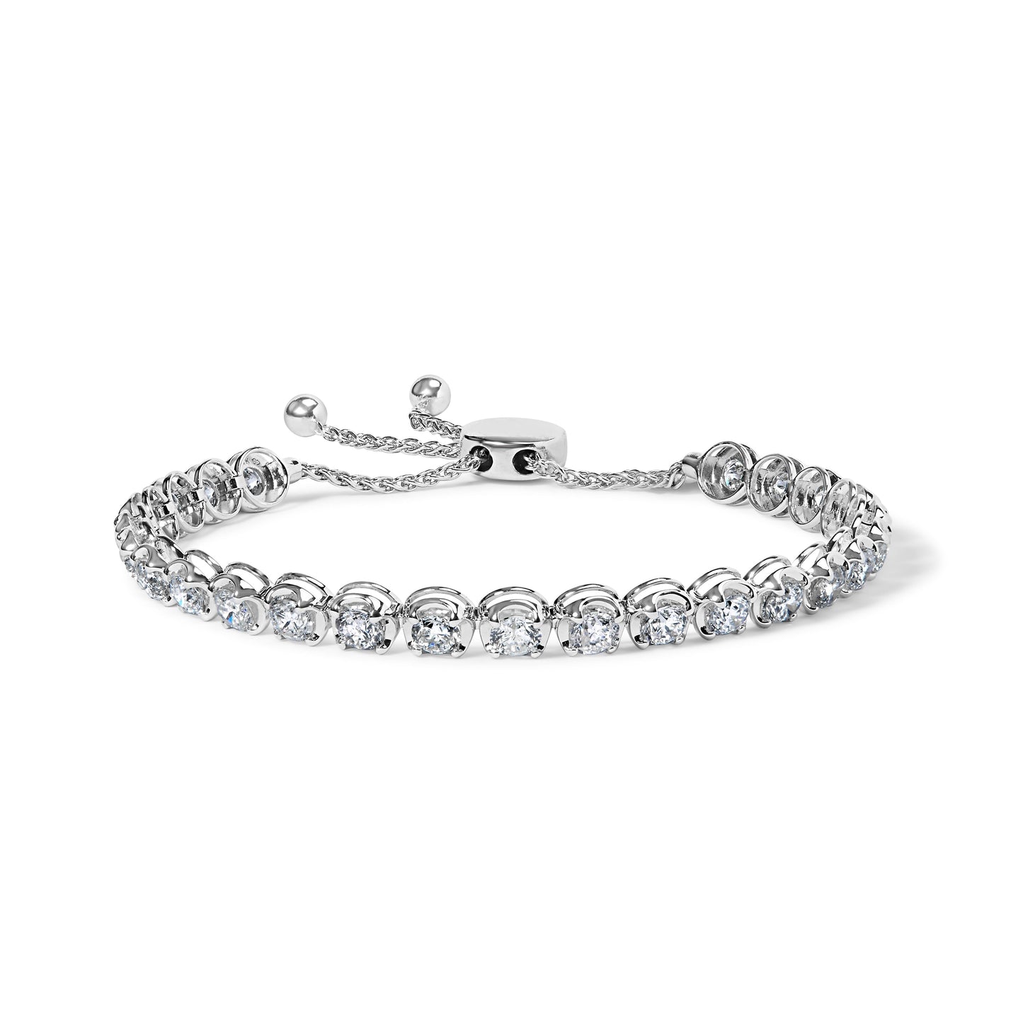 14K White Gold 6.00 Cttw Diamond 4â€-10â€ Adjustable Bolo Tennis Bracelet (I-J Color, I1-I2 Clarity) Bids.com