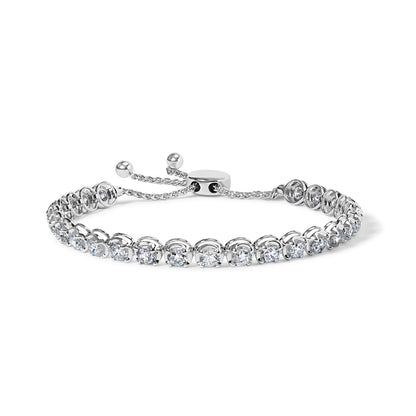 14K White Gold 6.00 Cttw Diamond 4â€-10â€ Adjustable Bolo Tennis Bracelet (I-J Color, I1-I2 Clarity) Bids.com