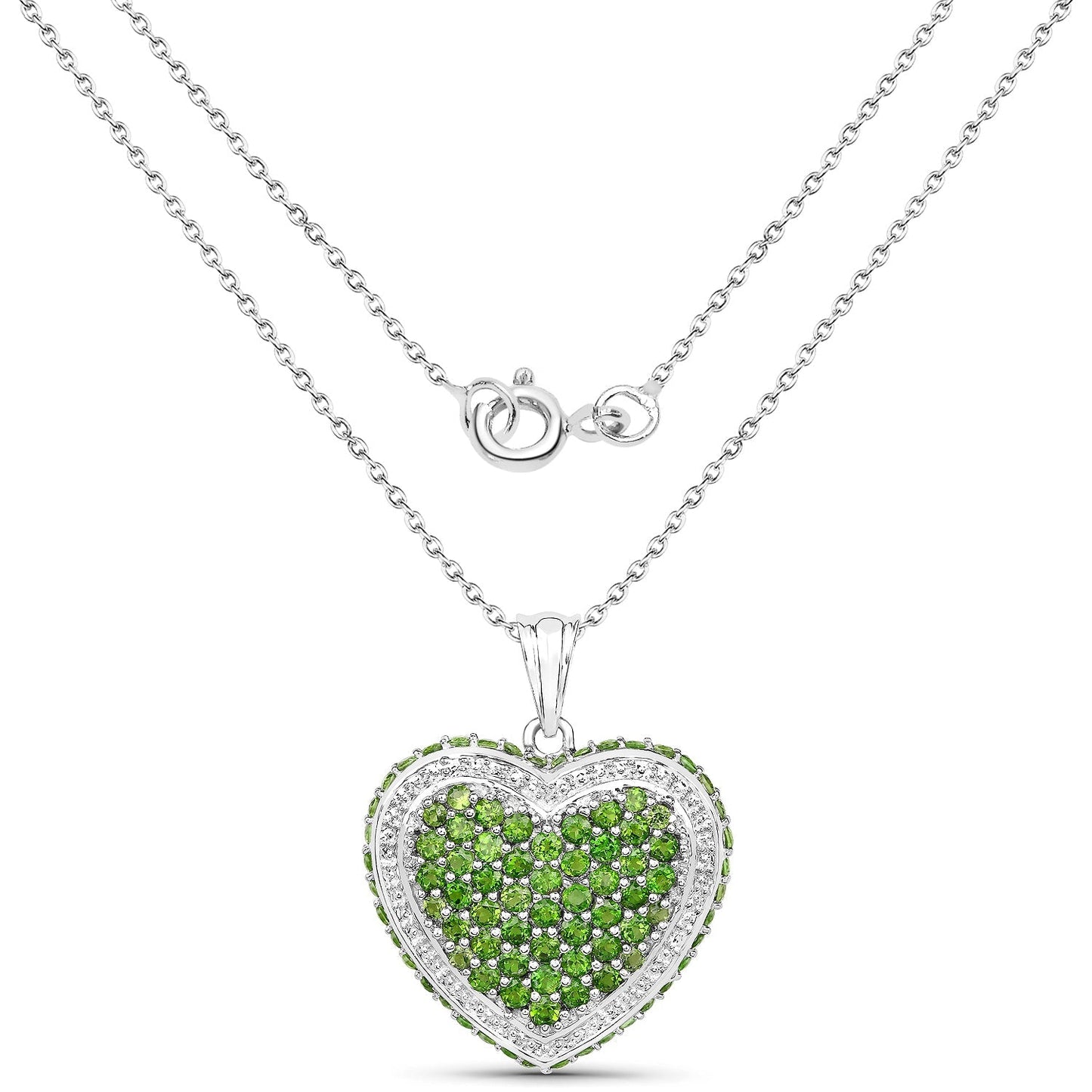 4.62 Carat Genuine Chrome Diopside .925 Sterling Silver Pendant Bids.com