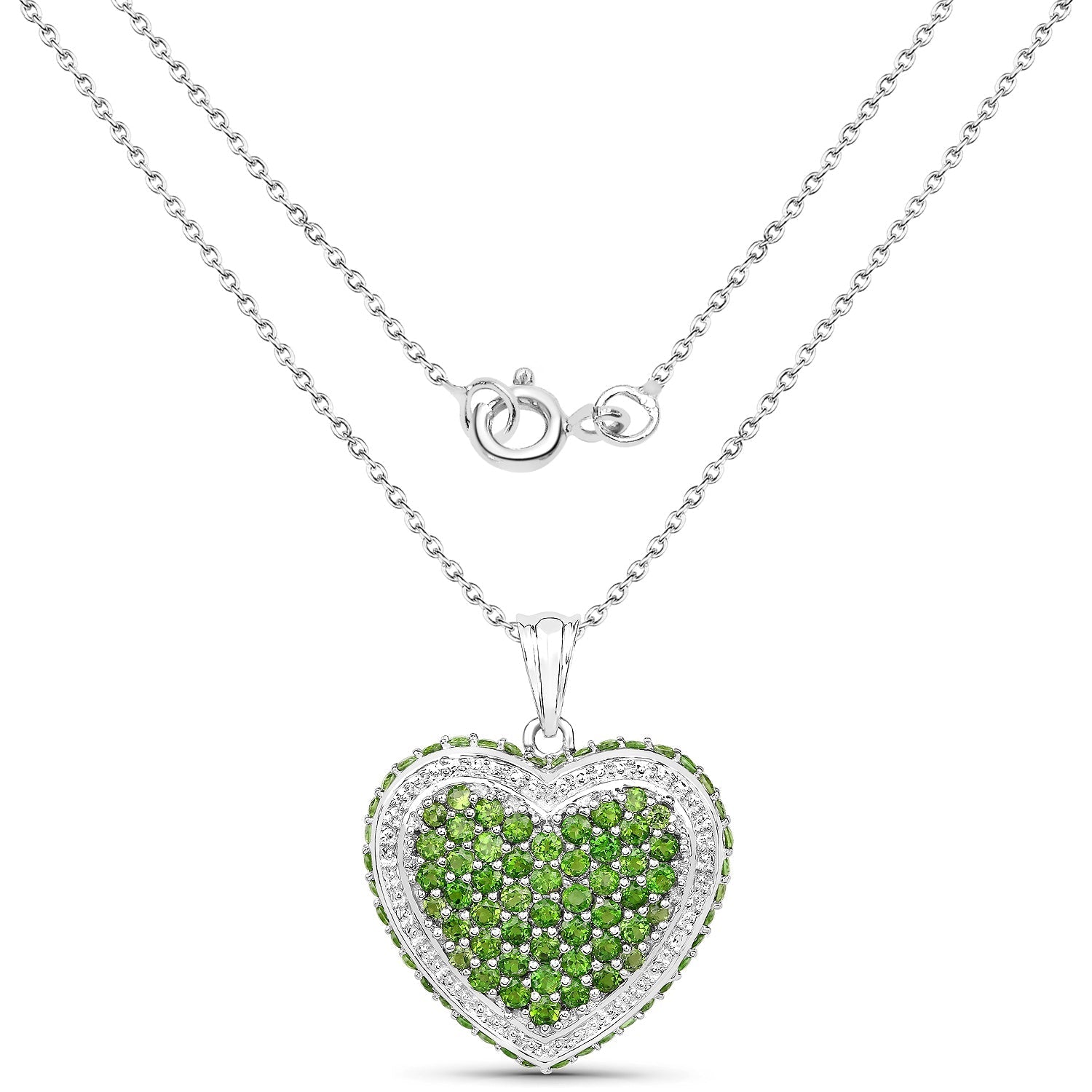 4.62 Carat Genuine Chrome Diopside .925 Sterling Silver Pendant Bids.com
