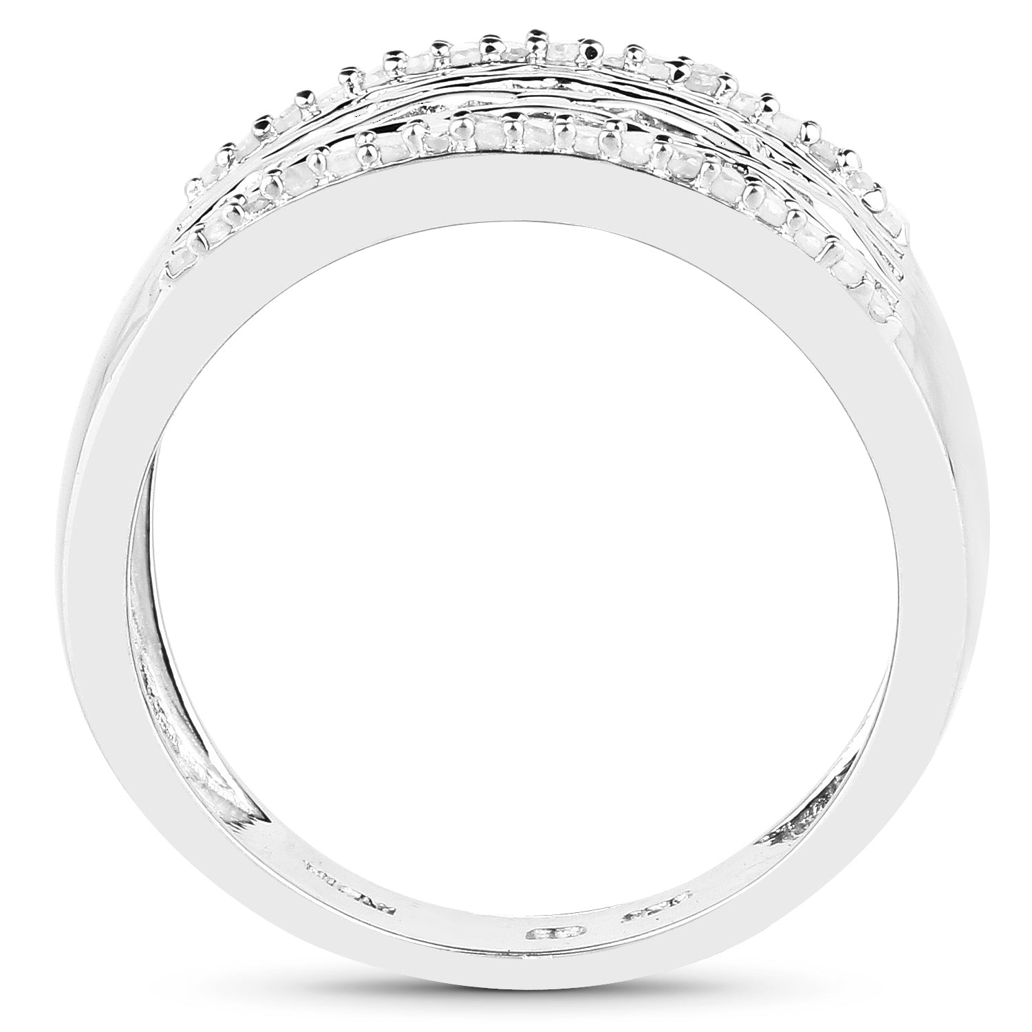 0.41 Carat Genuine White Diamond .925 Sterling Silver Ring Bids.com