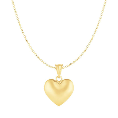 Puffed Heart Pendant in 10k Yellow Gold Bids.com