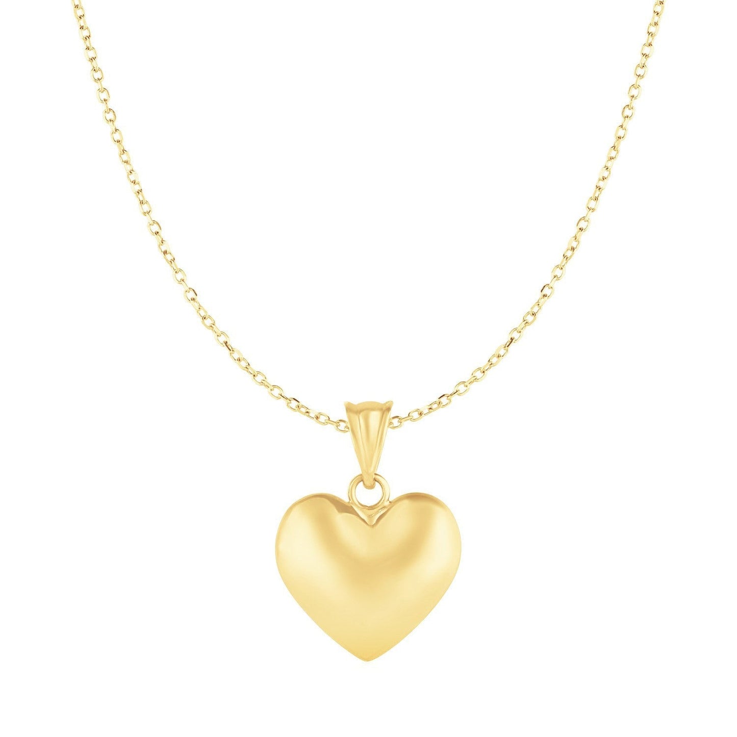 Puffed Heart Pendant in 10k Yellow Gold Bids.com