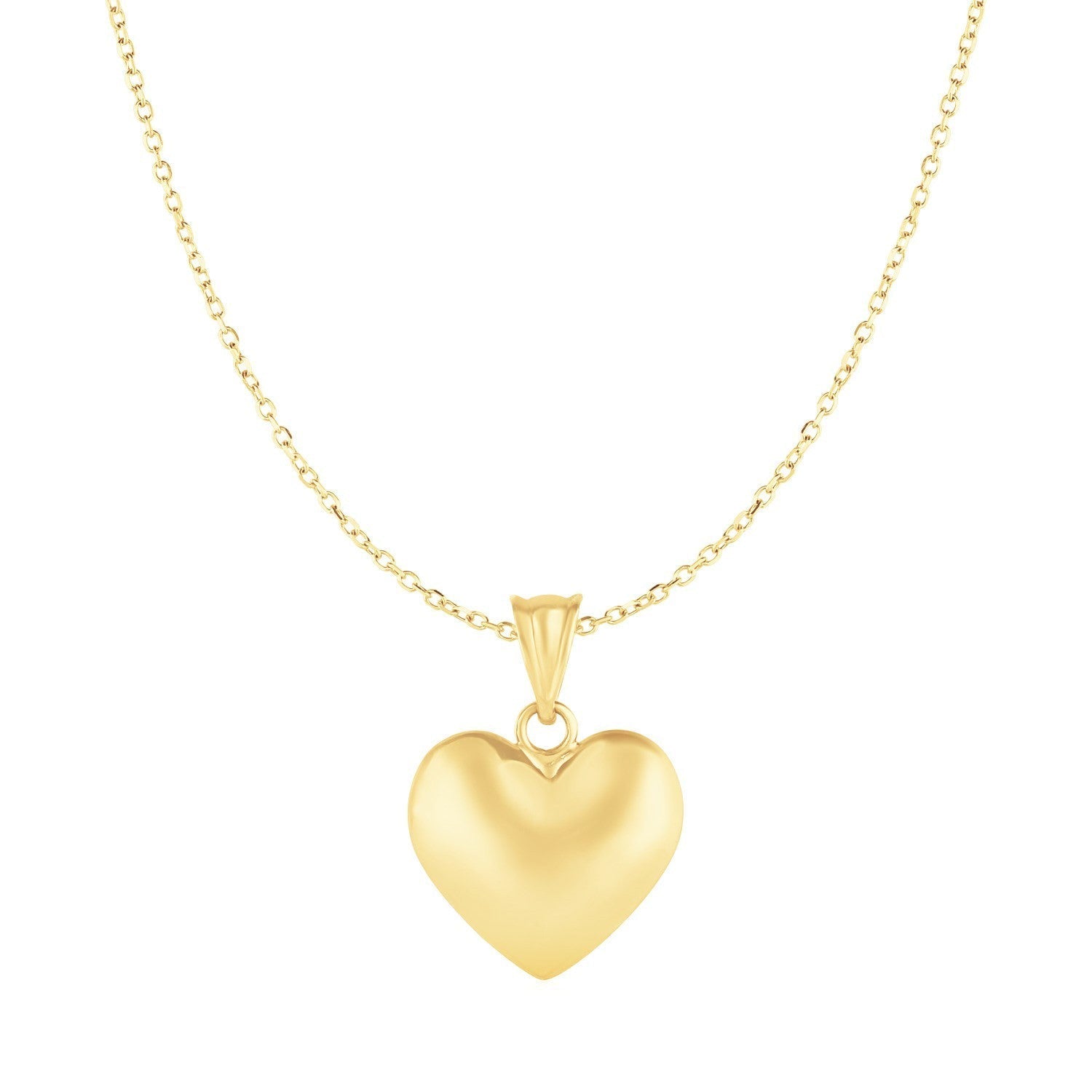 Puffed Heart Pendant in 10k Yellow Gold Bids.com