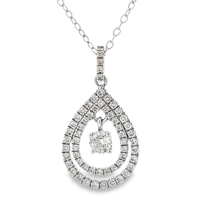 Genuine .77ct Diamond Fashion Pendants 10KT White Gold Bids.com