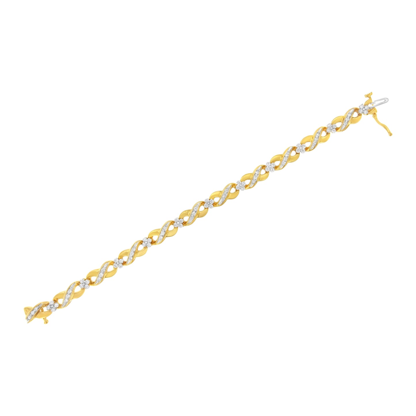 10K Yellow Gold Round-Cut Diamond Infinite Love Bracelet (1.00 cttw, I-J Color, I2-I3 Clarity) Bids.com
