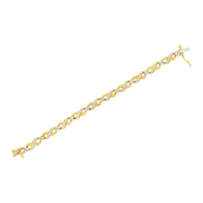 10K Yellow Gold Round-Cut Diamond Infinite Love Bracelet (1.00 cttw, I-J Color, I2-I3 Clarity) Bids.com