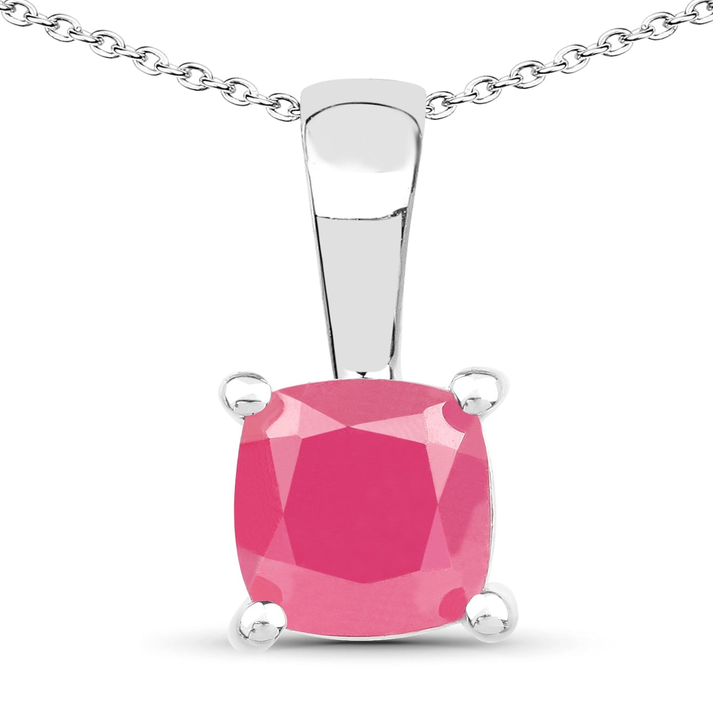 1.80 Carat Genuine Emerald, Glass Filled Ruby & Glass Filled Sapphire .925 Sterling Silver Pendant Bids.com