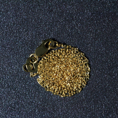 14k Yellow Gold Diamond Cut Cable Link Chain 0.8mm Bids.com