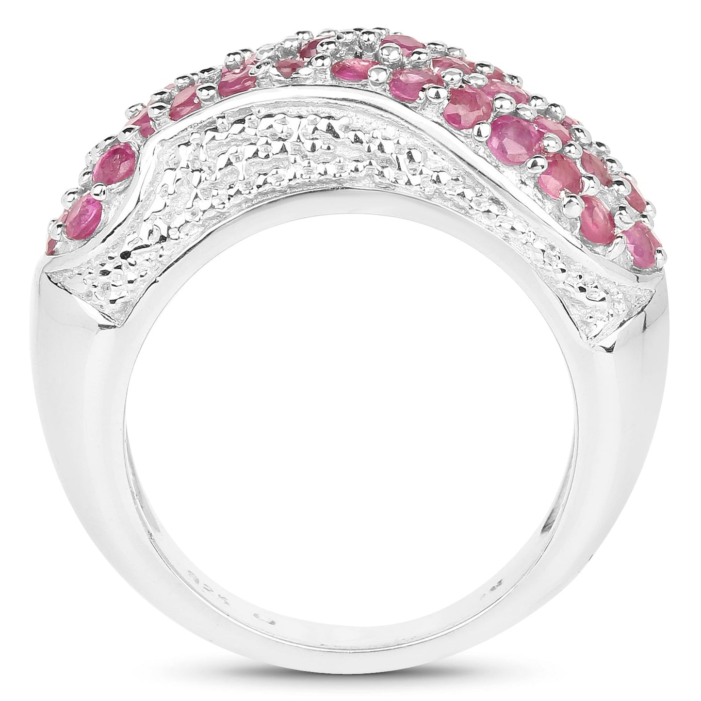 1.81 Carat Genuine Ruby and White Zircon .925 Sterling Silver Ring Bids.com