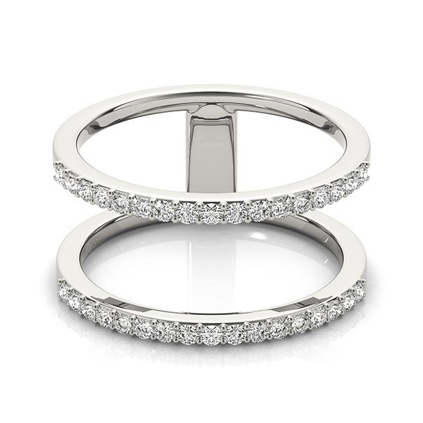 14k White Gold Dual Band Design Ring with Diamonds (1/3 cttw) Bids.com