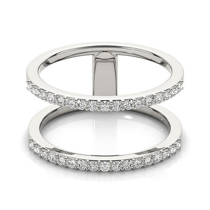 14k White Gold Dual Band Design Ring with Diamonds (1/3 cttw) Bids.com