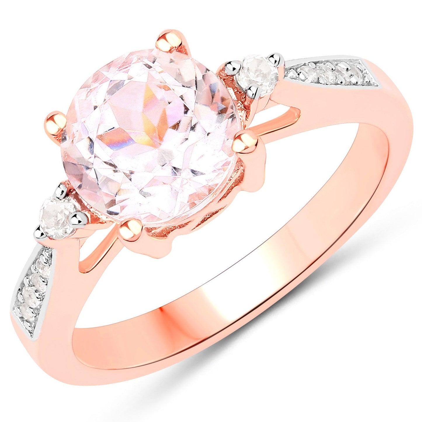 2.73 Carat Genuine Kunzite and White Topaz .925 Sterling Silver Ring Bids.com