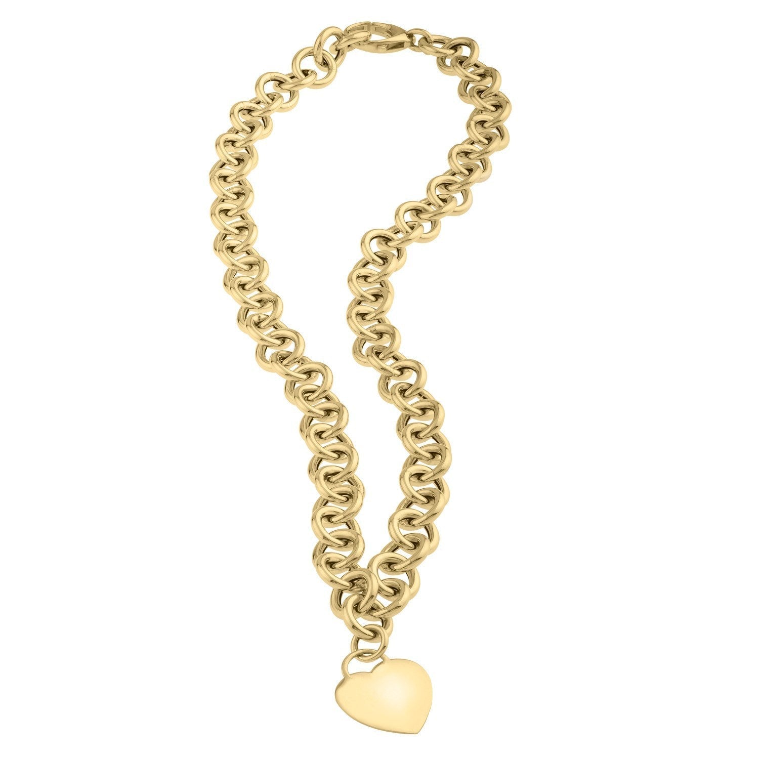 14k Yellow Gold Rolo Link Necklace (11.40 mm) Bids.com