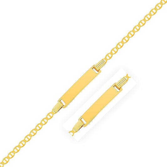 14k Yellow Gold Mariner Style Link Children's ID Bracelet Bids.com