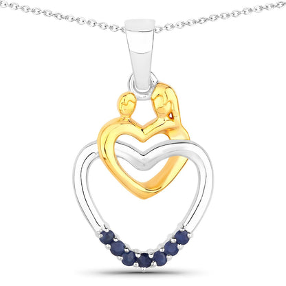 0.14 Carat Genuine Blue Sapphire .925 Sterling Silver Pendant Bids.com
