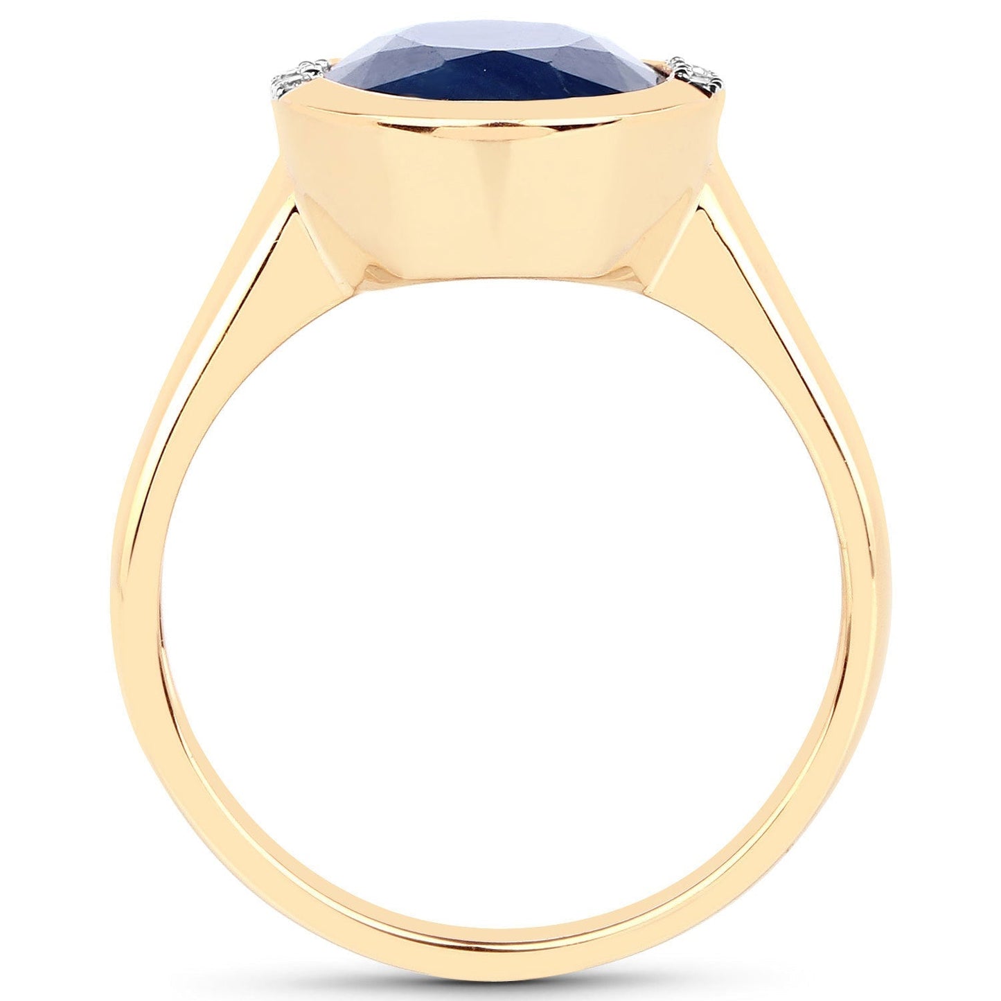 4.85 Carat Genuine Blue Sapphire and White Diamond 14K Yellow Gold Ring Bids.com