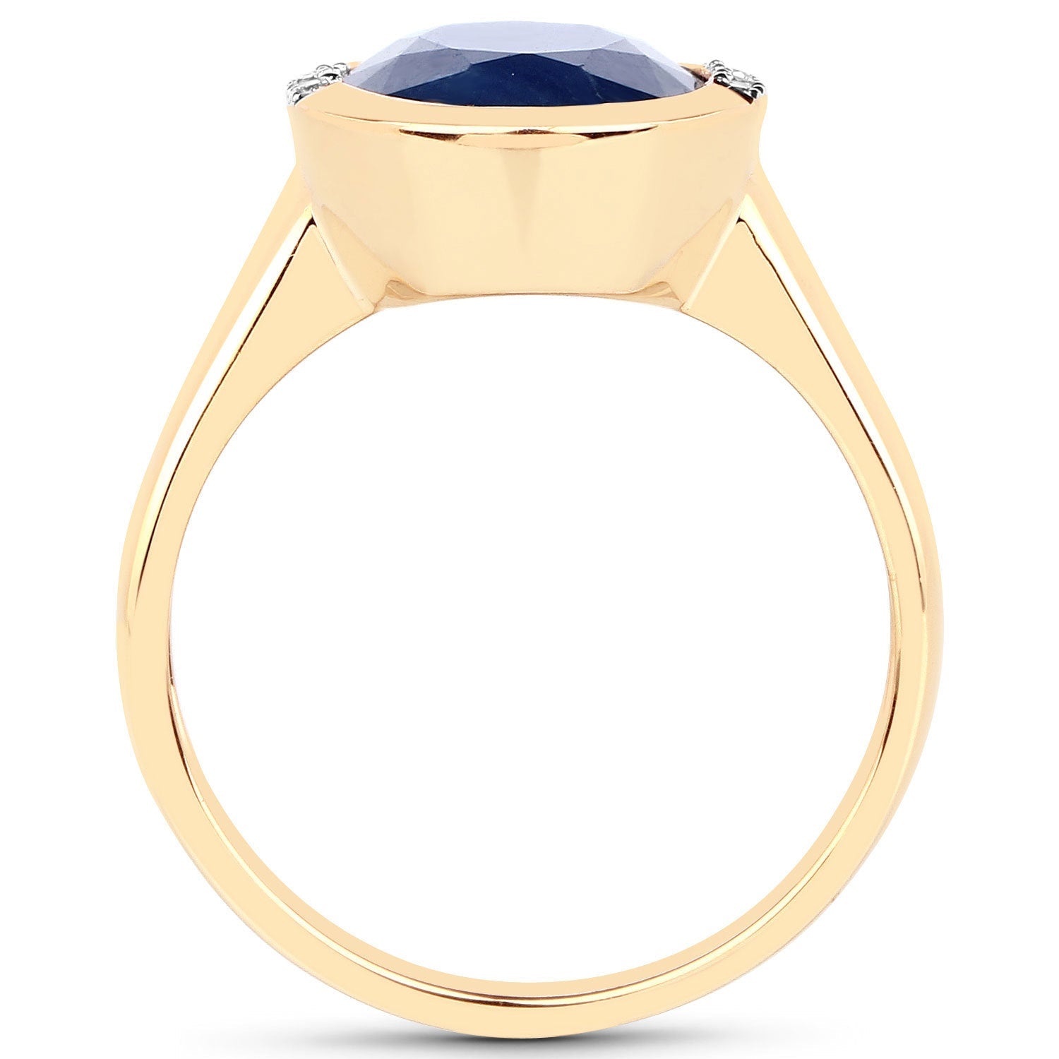 4.85 Carat Genuine Blue Sapphire and White Diamond 14K Yellow Gold Ring Bids.com
